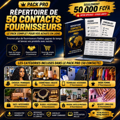 REPERTOIRE DE 50 CONTACTS DE FOURNISSEURS (PACK PRO)