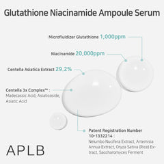 APLB Glutathione Niacinamide Ampoule Sérum Illuminateur Hydratant et Anti-âge 40 ml