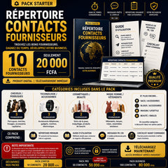 REPERTOIRE DE 10 CONTACTS DE FOURNISSEURS (PACK STARTER)