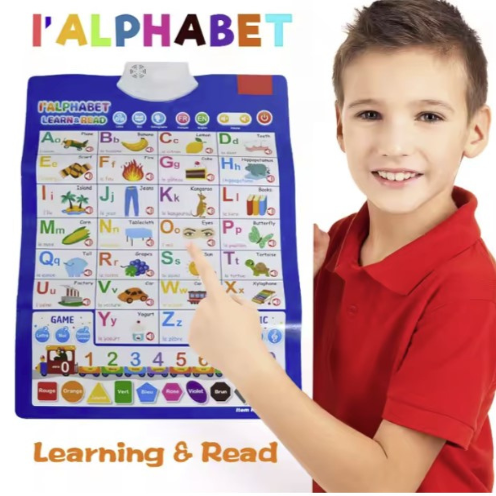 Jeux Enfant, Affiche de l'alphabet français, anglais, éducation précoce, électronique Interactive